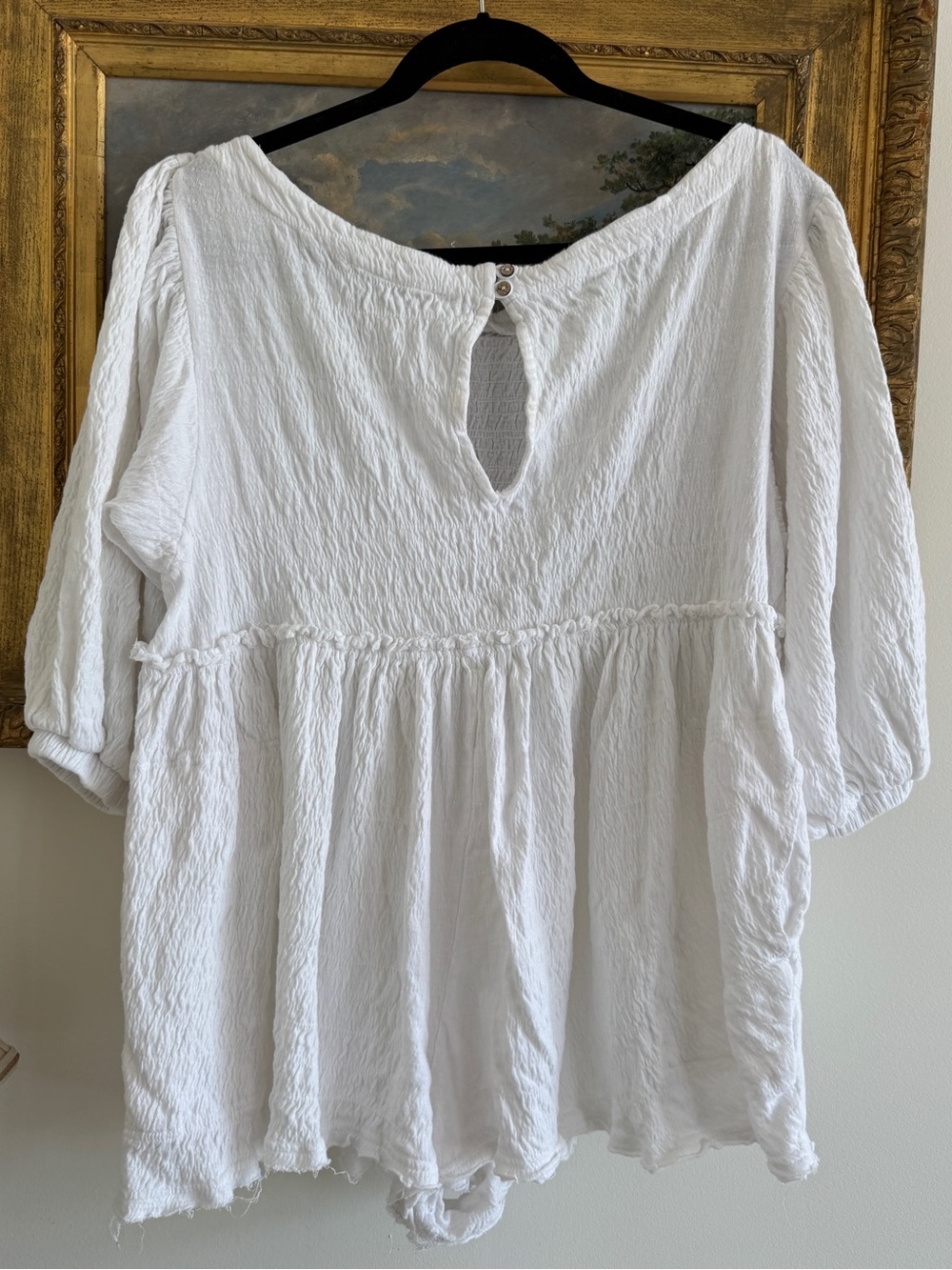 Free People Beach Beyond Obsessed Shorts Romper. Ruched/ frayed detail. Medium. - Picture 3 of 4